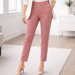 LOFT Pull On Ankle Pants Women’s Medium Pink Slim Relaxed Work Office Career